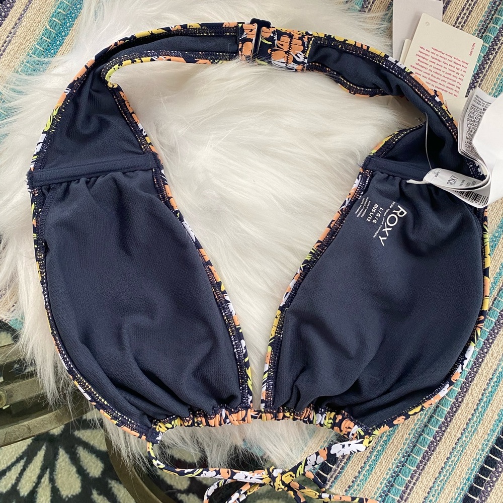 Nwt Roxy juniors floral bikini top size large - Picture 2 of 4